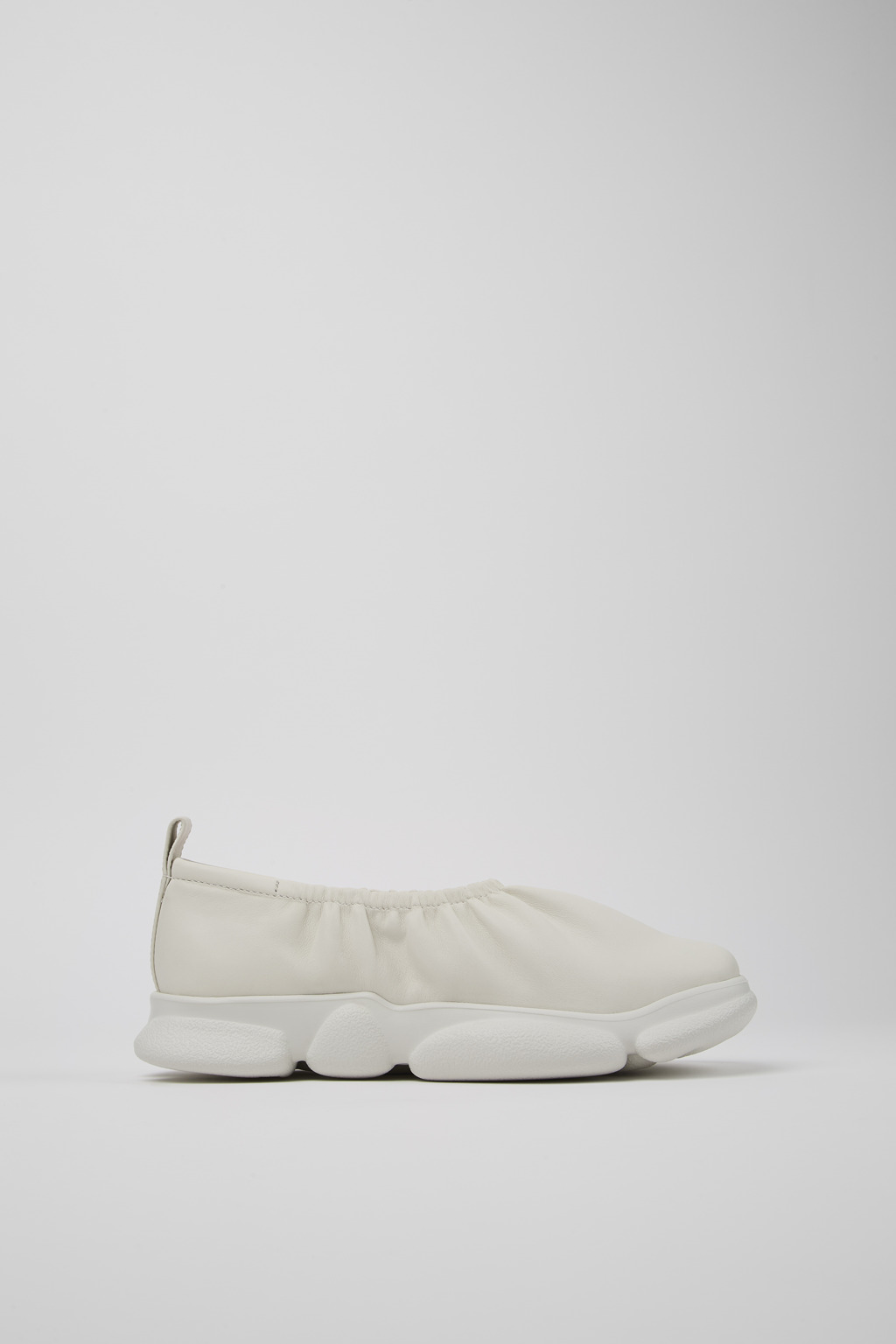 White leather ballerinas for women
