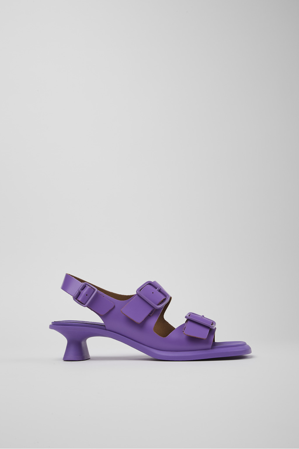 Purple Leather 2-Strap Sandal for Women