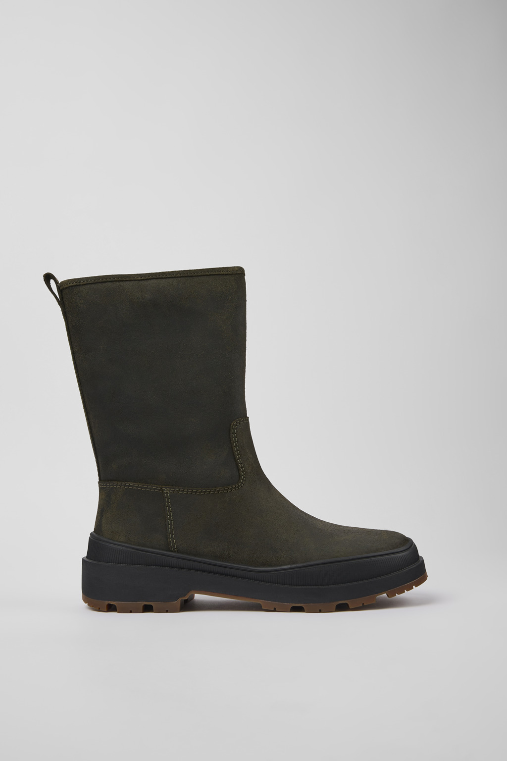 Green nubuck boots for women