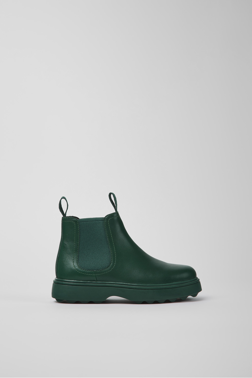 Green leather Chelsea boots  for kids