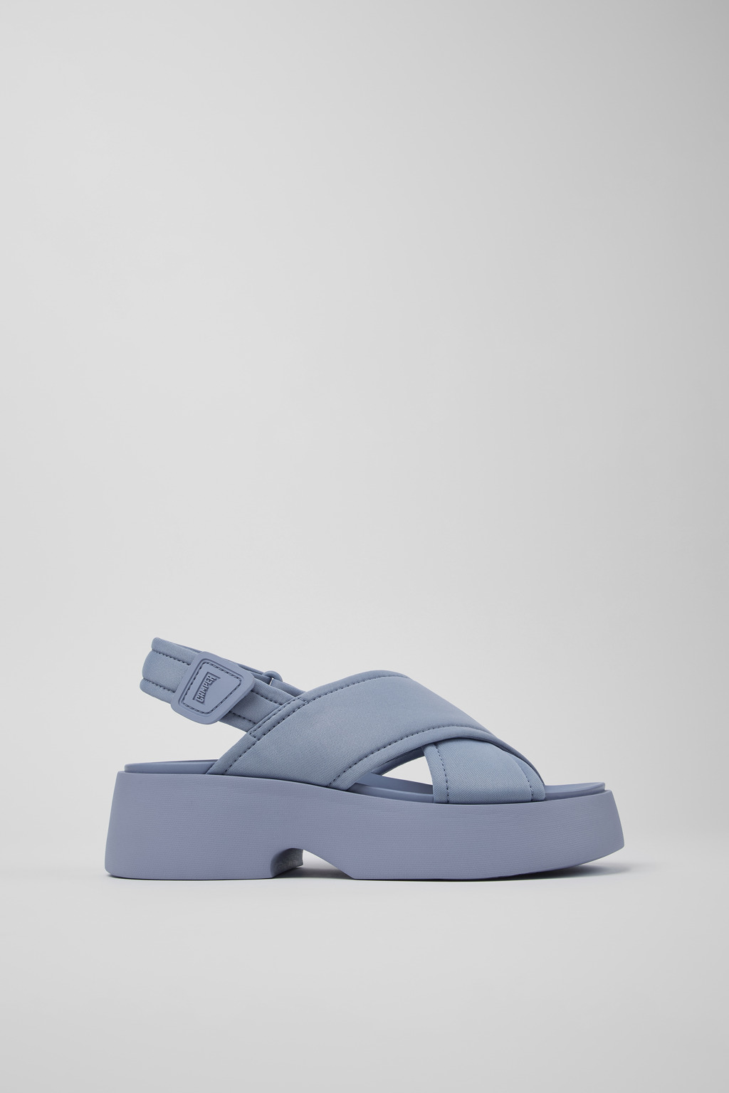 Blue Textile Cross-strap Sandal for Women