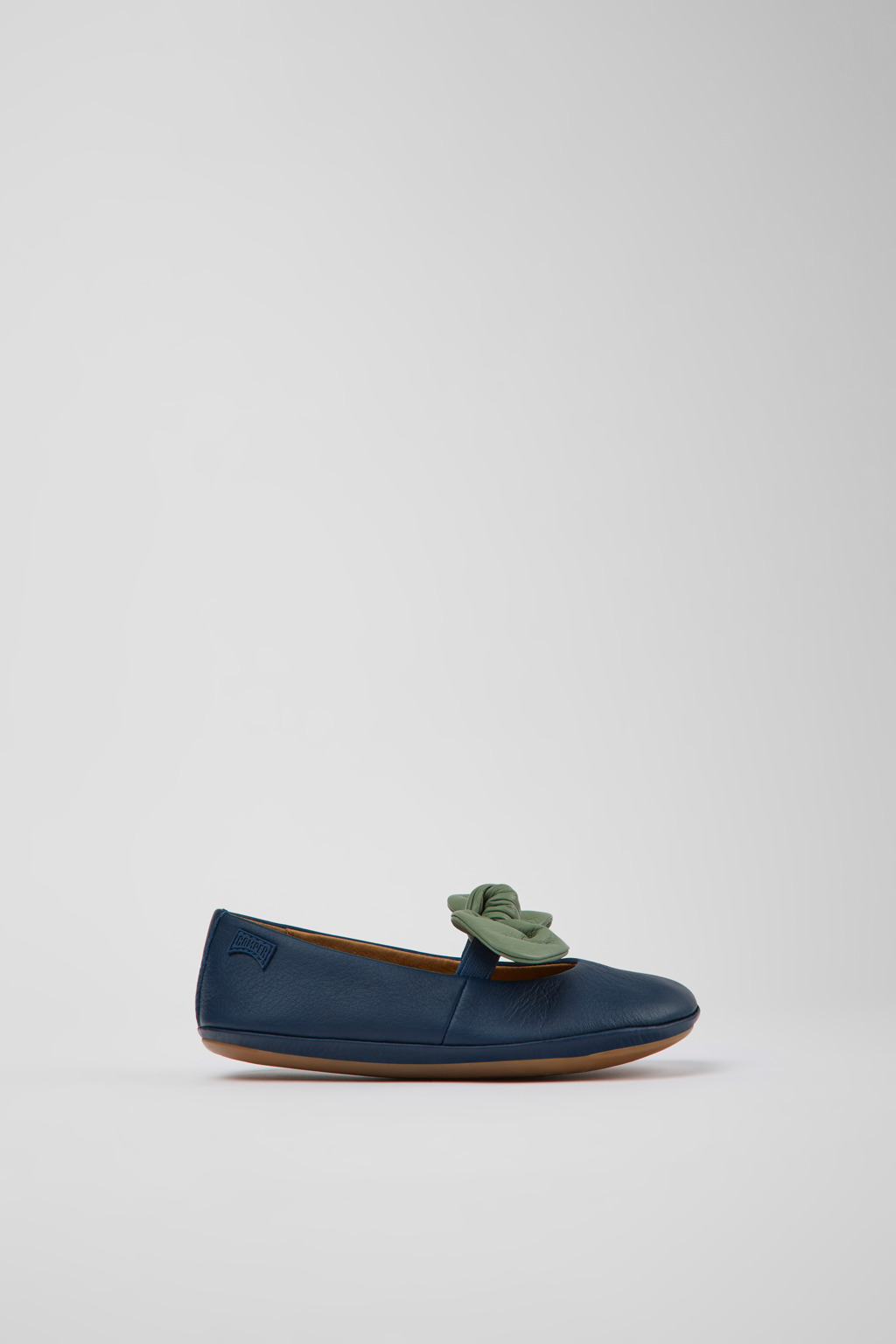 Blue and green leather ballerinas for kids