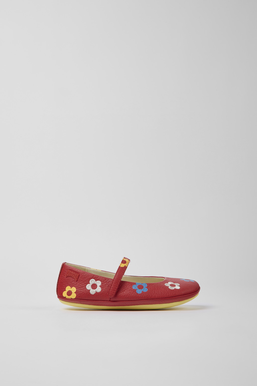 Red leather ballerinas for kids