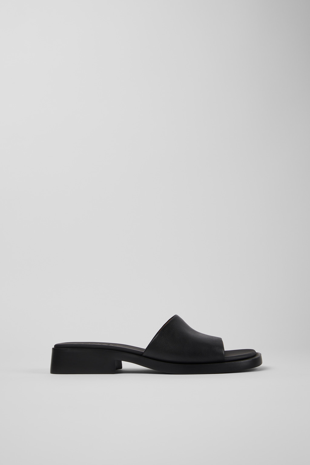 Black Leather Slide for Women