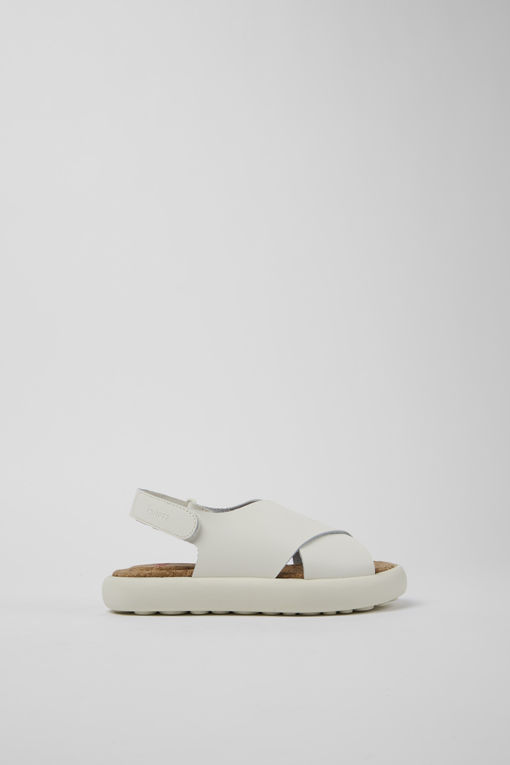 White Leather X-Strap Sandal