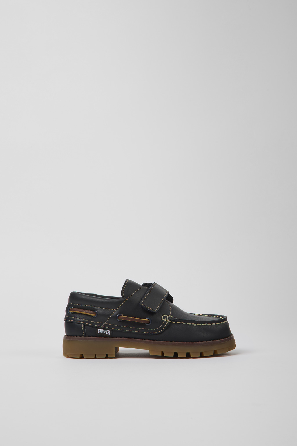 Dark blue leather shoes for kids