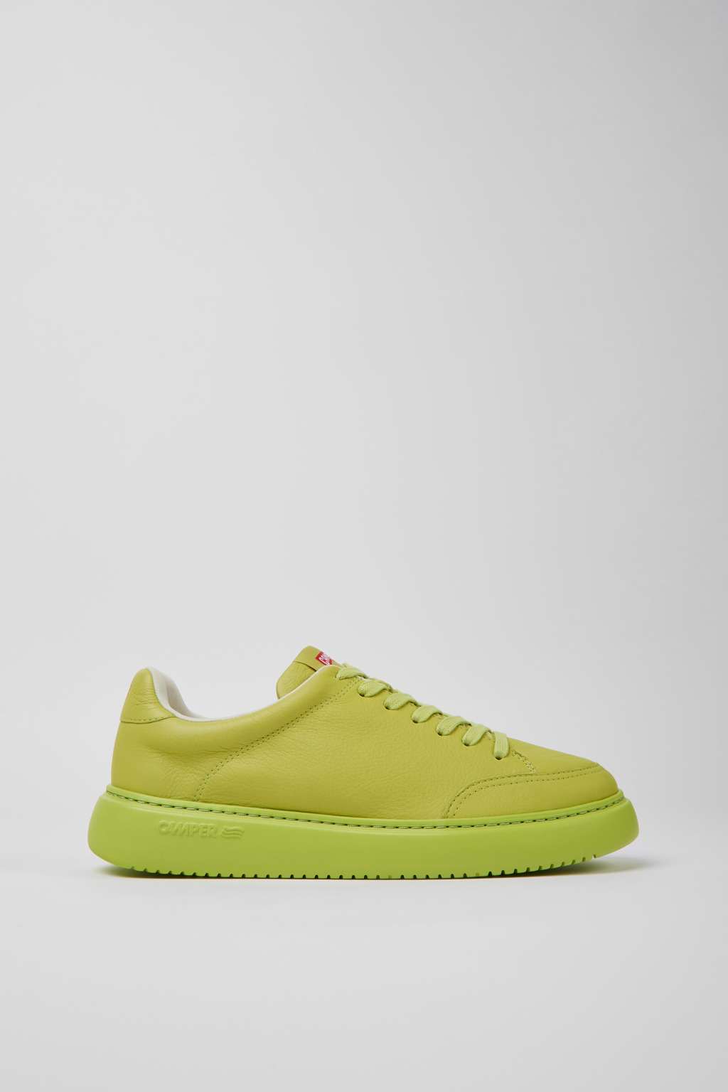 Green leather sneakers for men