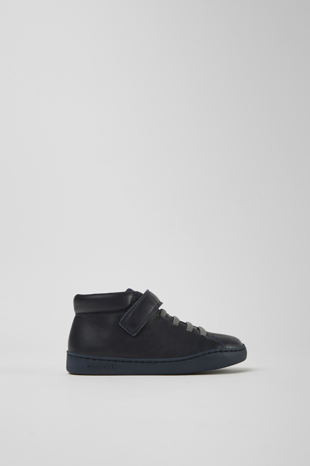 Dark blue leather sneakers