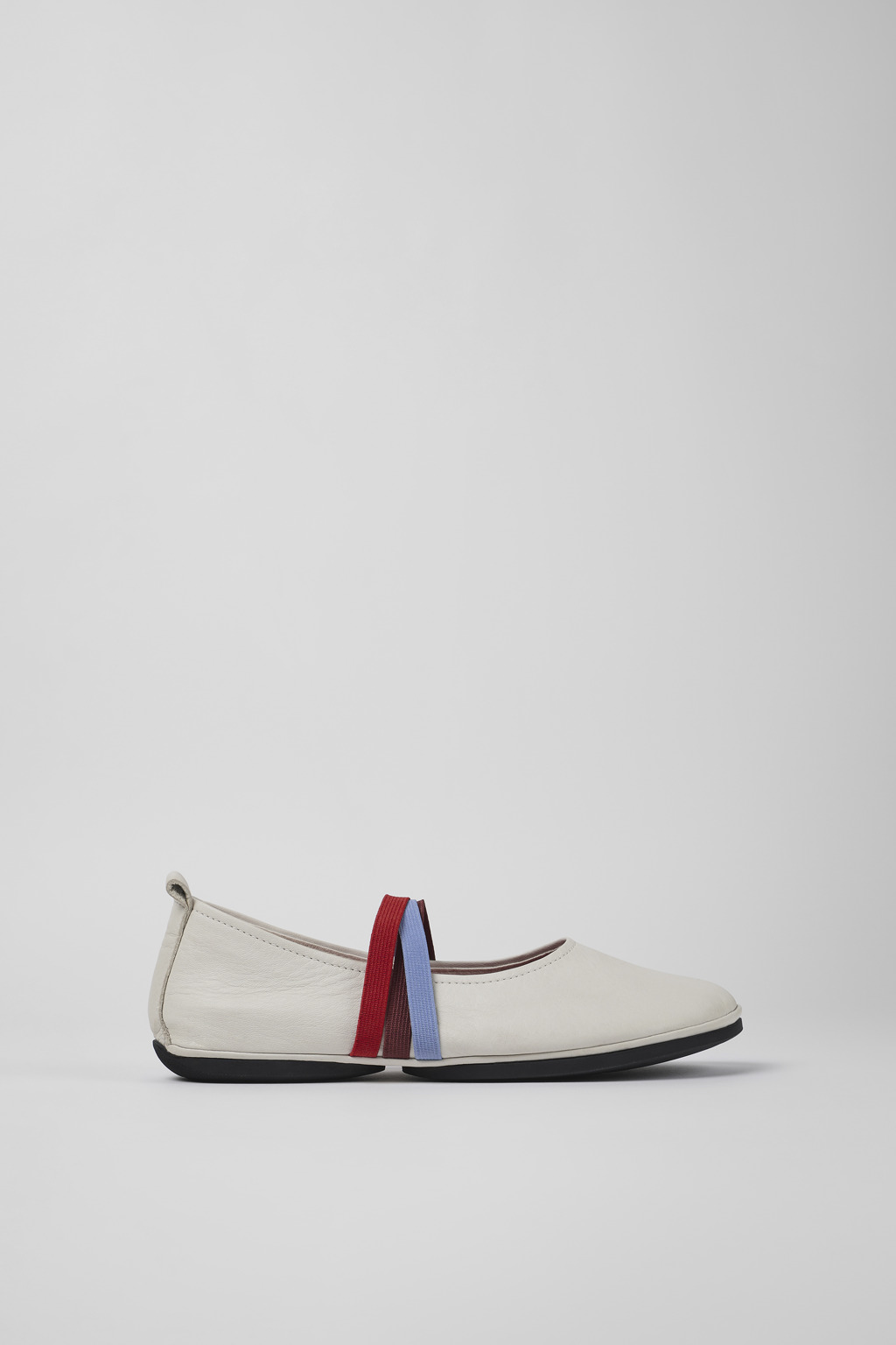 White Leather Ballerina for Women