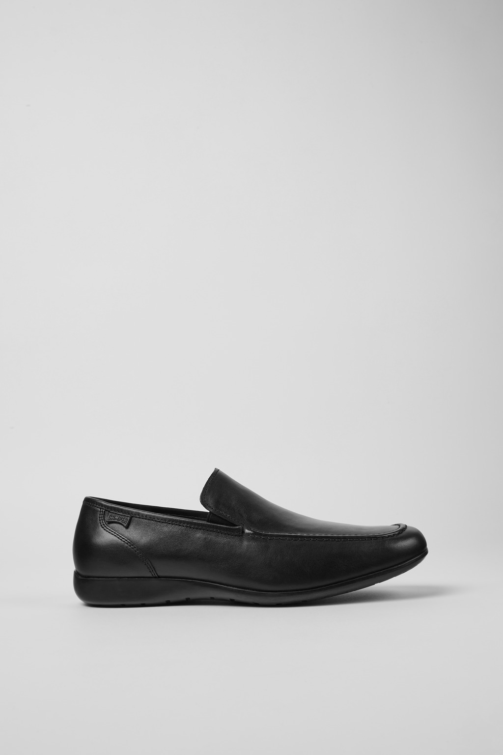 Black leather shoes for men