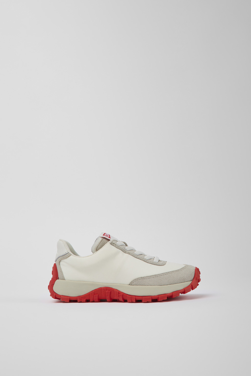 White textile and leather sneakers for kids