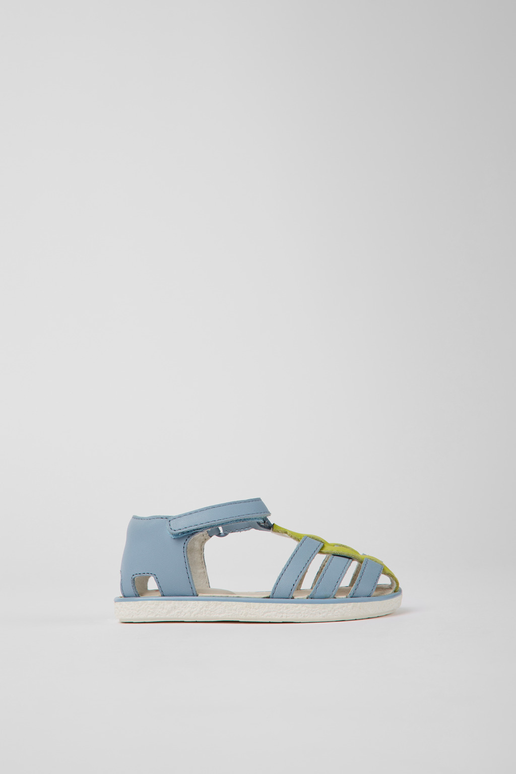 Blue and green leather sandals for kids