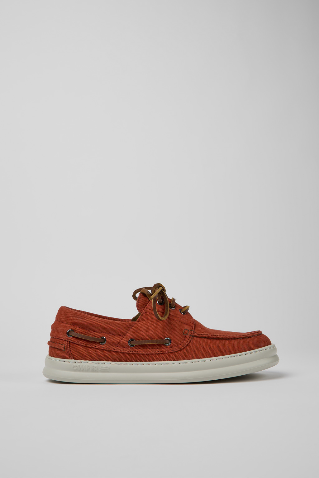 Red recycled cotton shoes for men