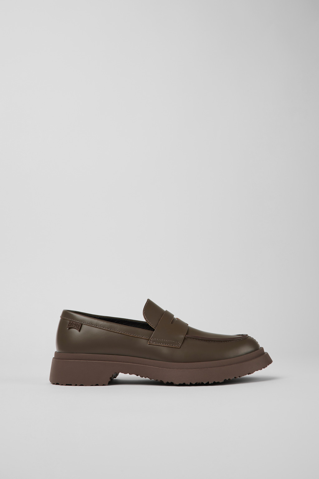 Brown leather loafers for women