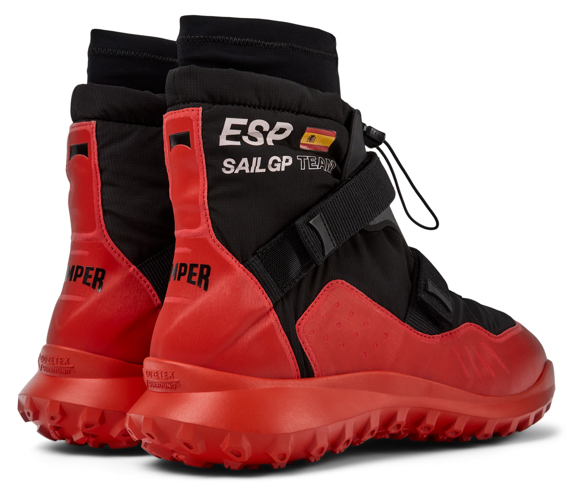 Black and red boots for men