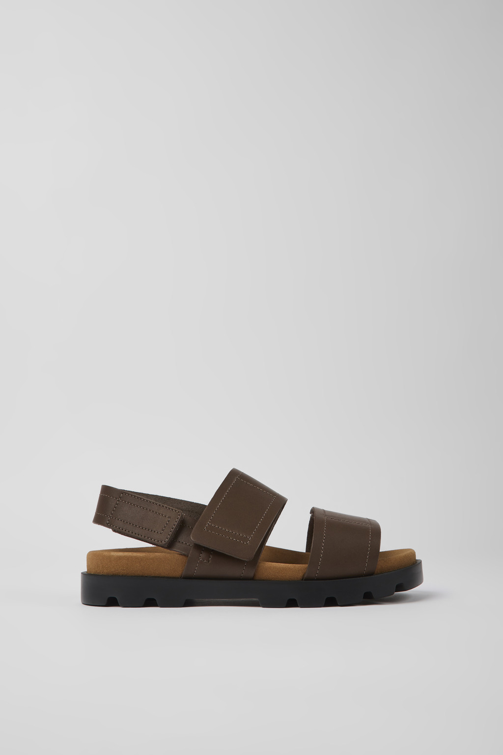 Brown leather sandals for women