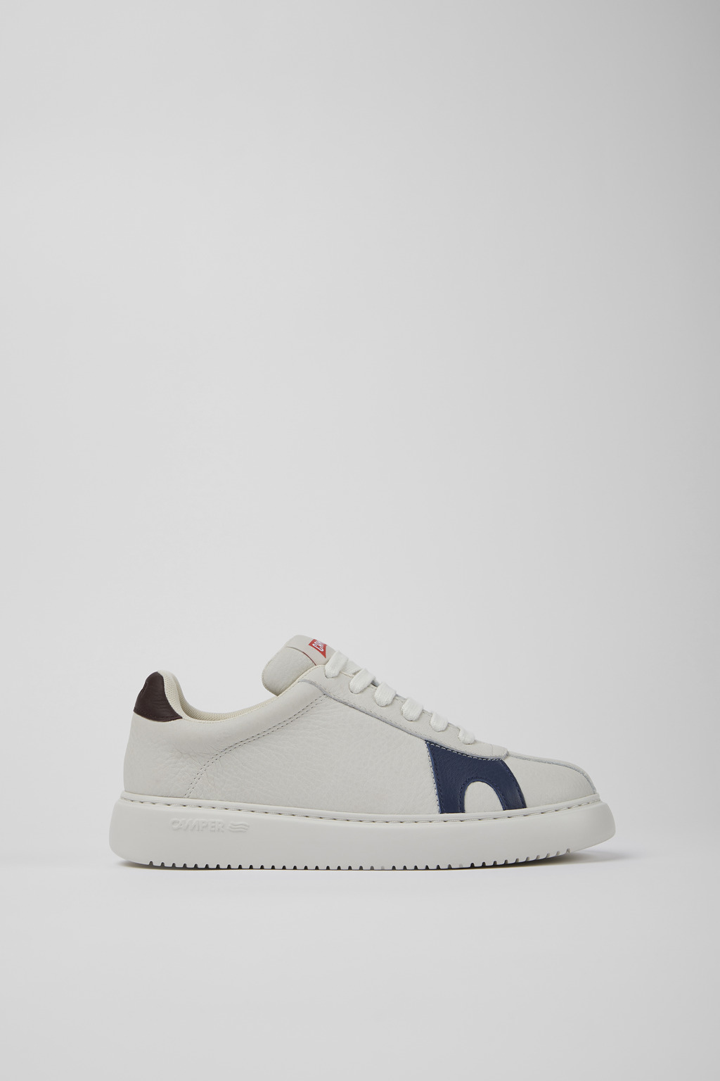 White non-dyed leather sneakers for women