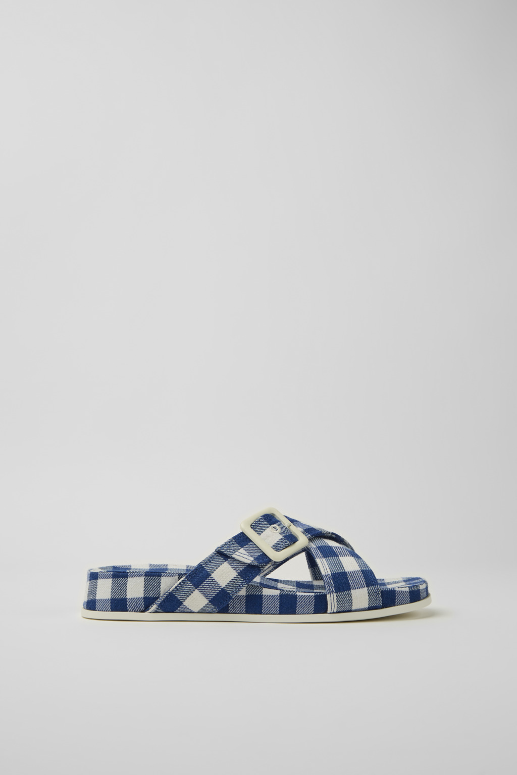 Blue and white sandals for women