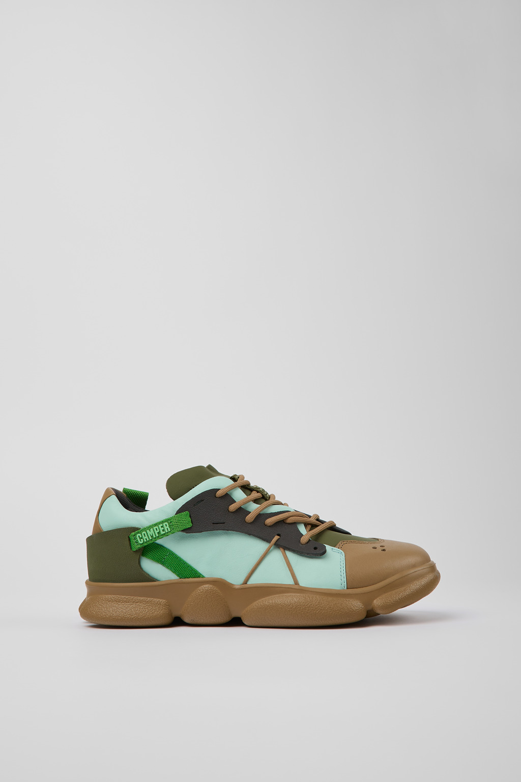 Multicolored Leather/Textile Sneaker for Women