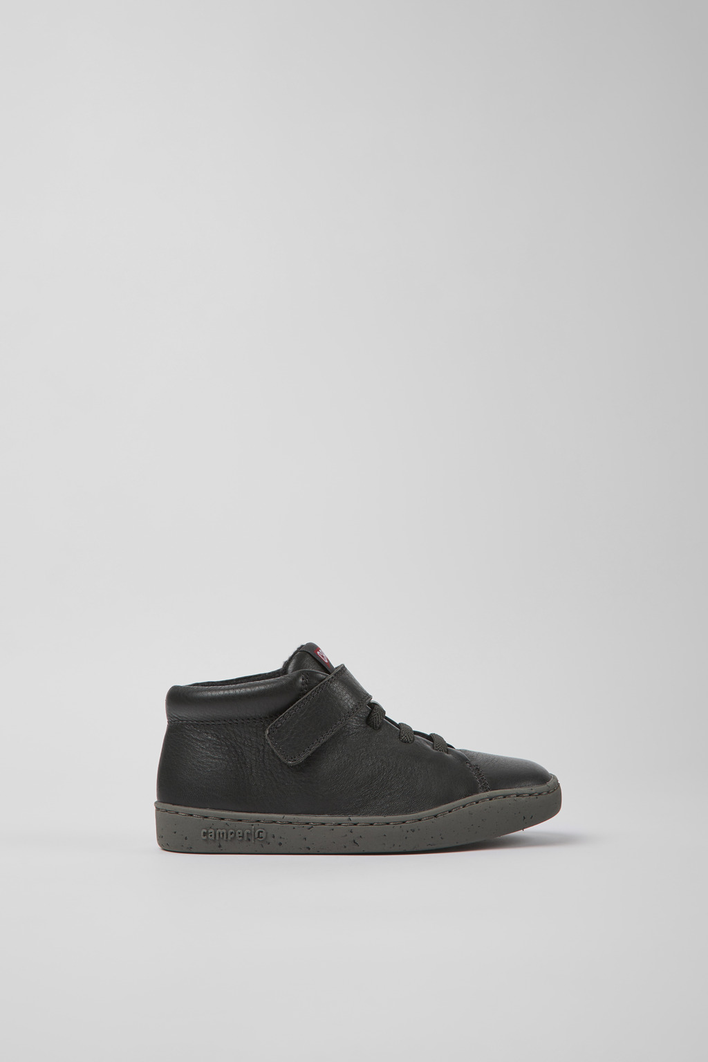 Gray leather ankle boots for kids