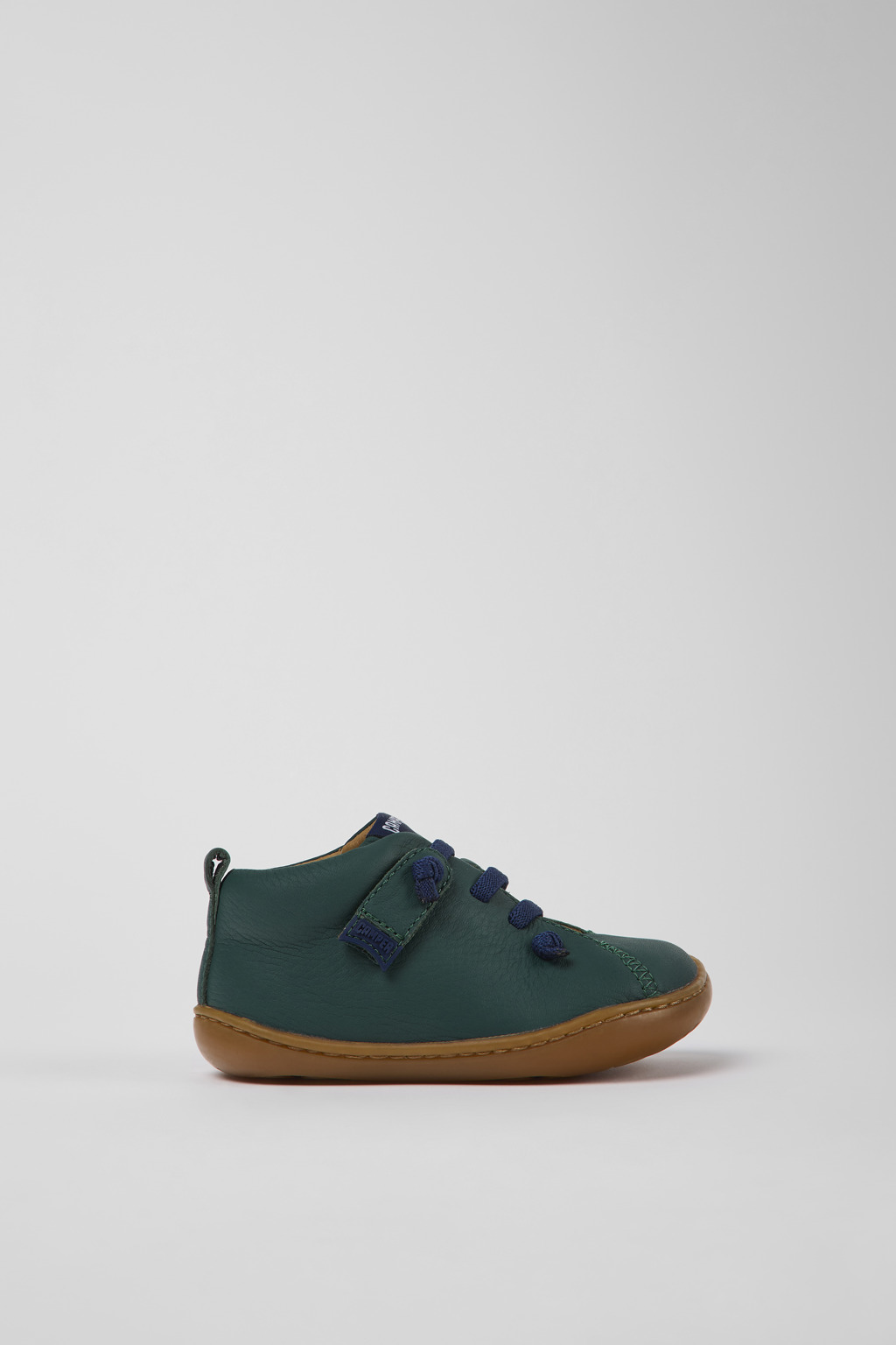 Green leather shoes for kids