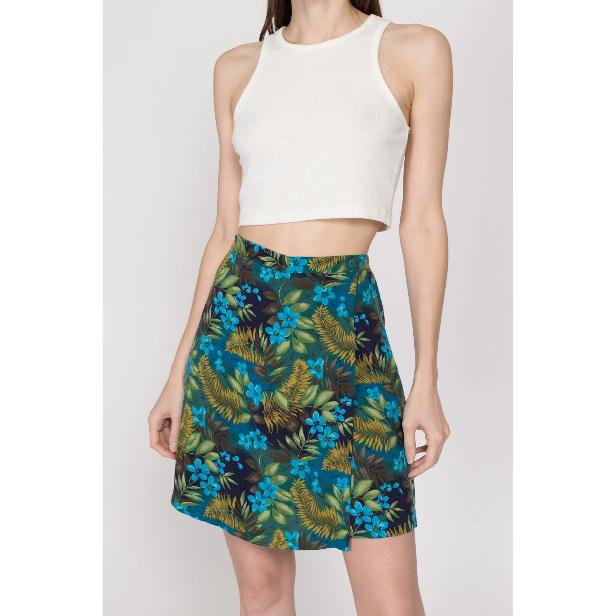 Small 90s Tropical Floral Mini Skort