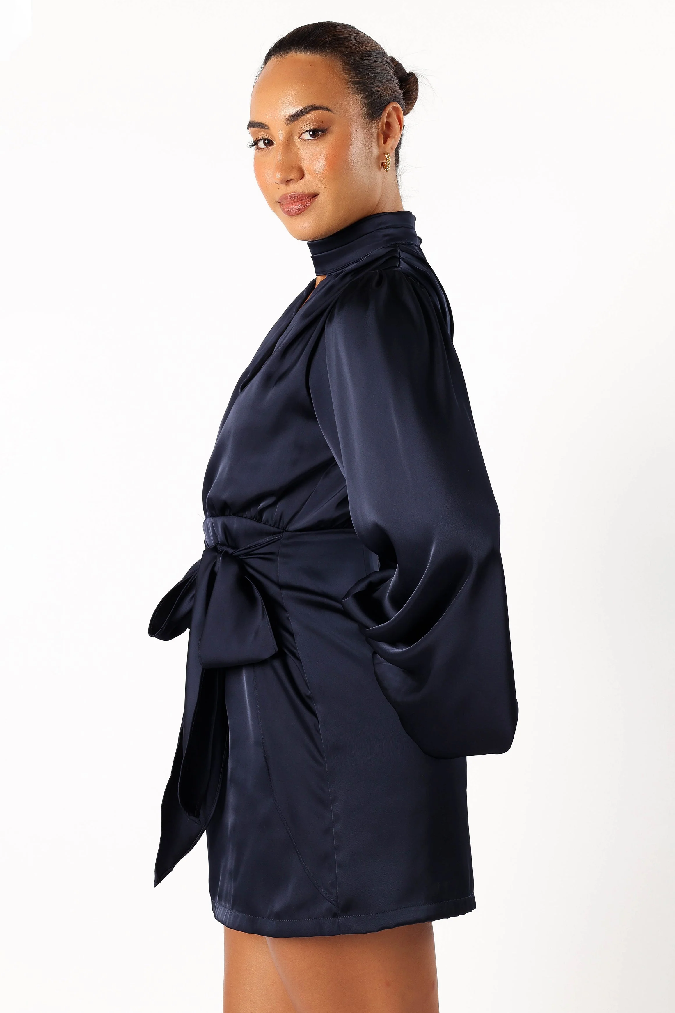 Opaline Long Sleeve Mini Dress - Navy