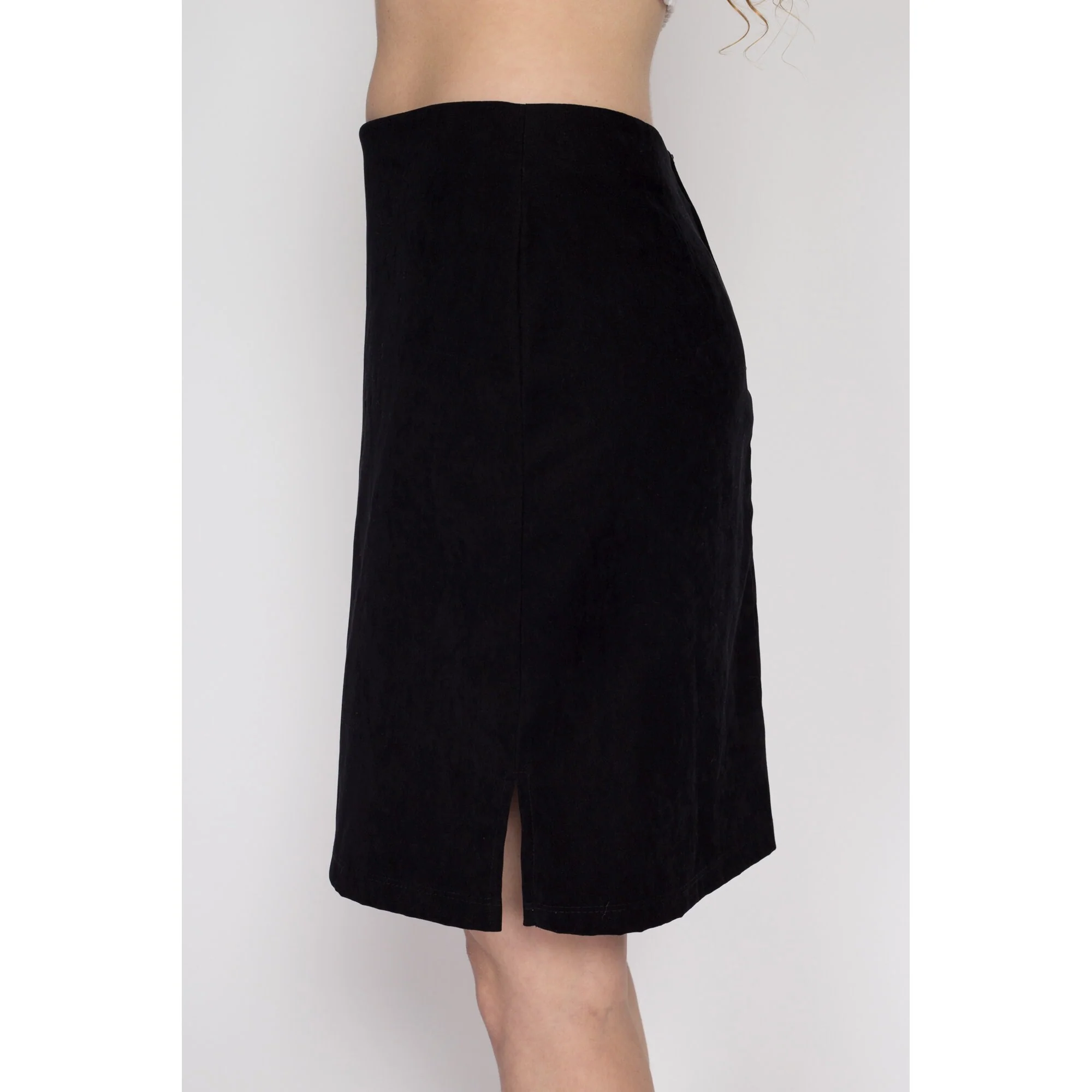 Med-Lrg Y2K Black Ultrasuede Mini Skirt