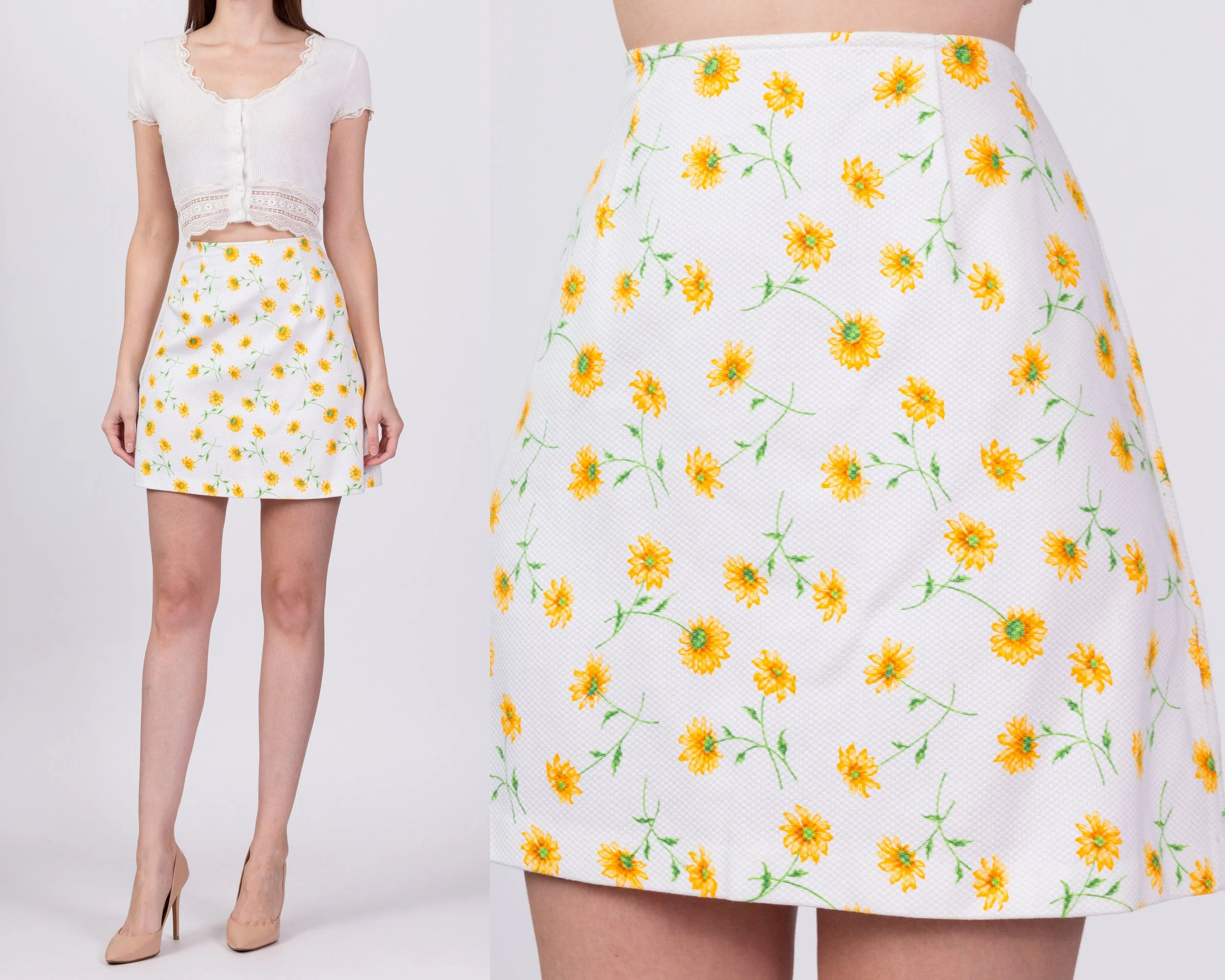 90s Express Floral Mini Skirt - Small, 26