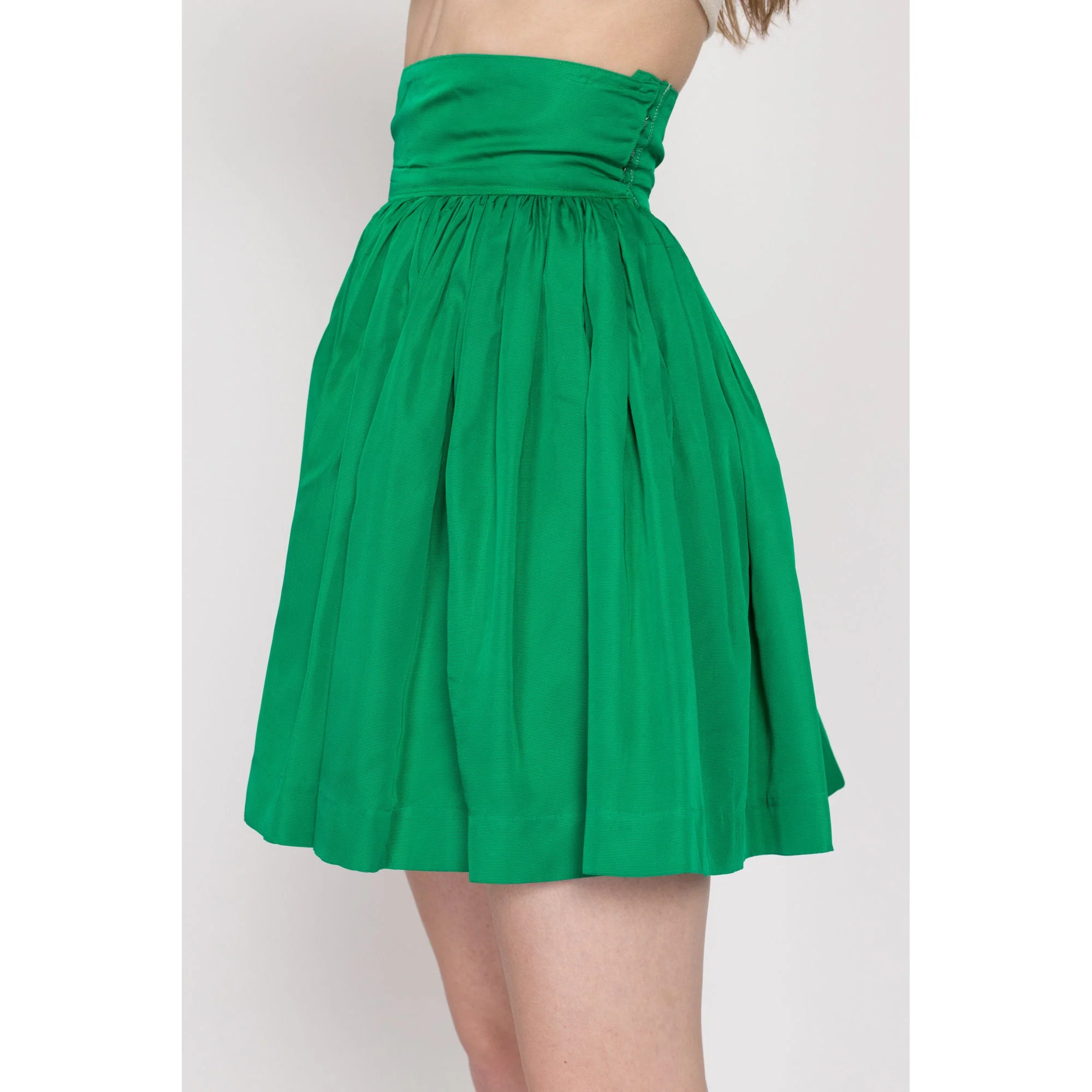 XXS 60s Green Mini Circle Skirt 22