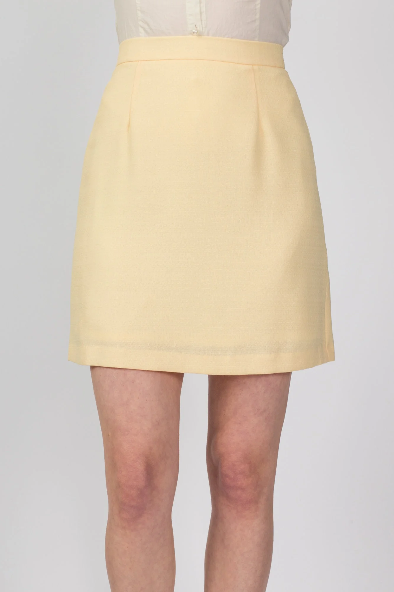 80s Buttercup Yellow Mini Skirt - Medium, 27
