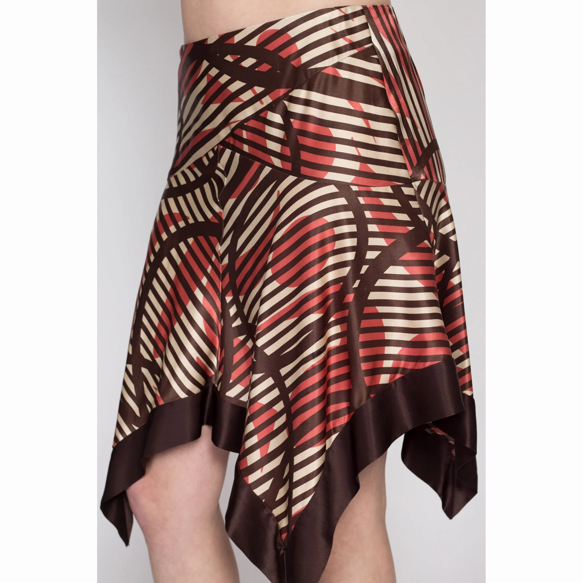 Small 90s Y2K Bebe Silk Striped Fairy Skirt