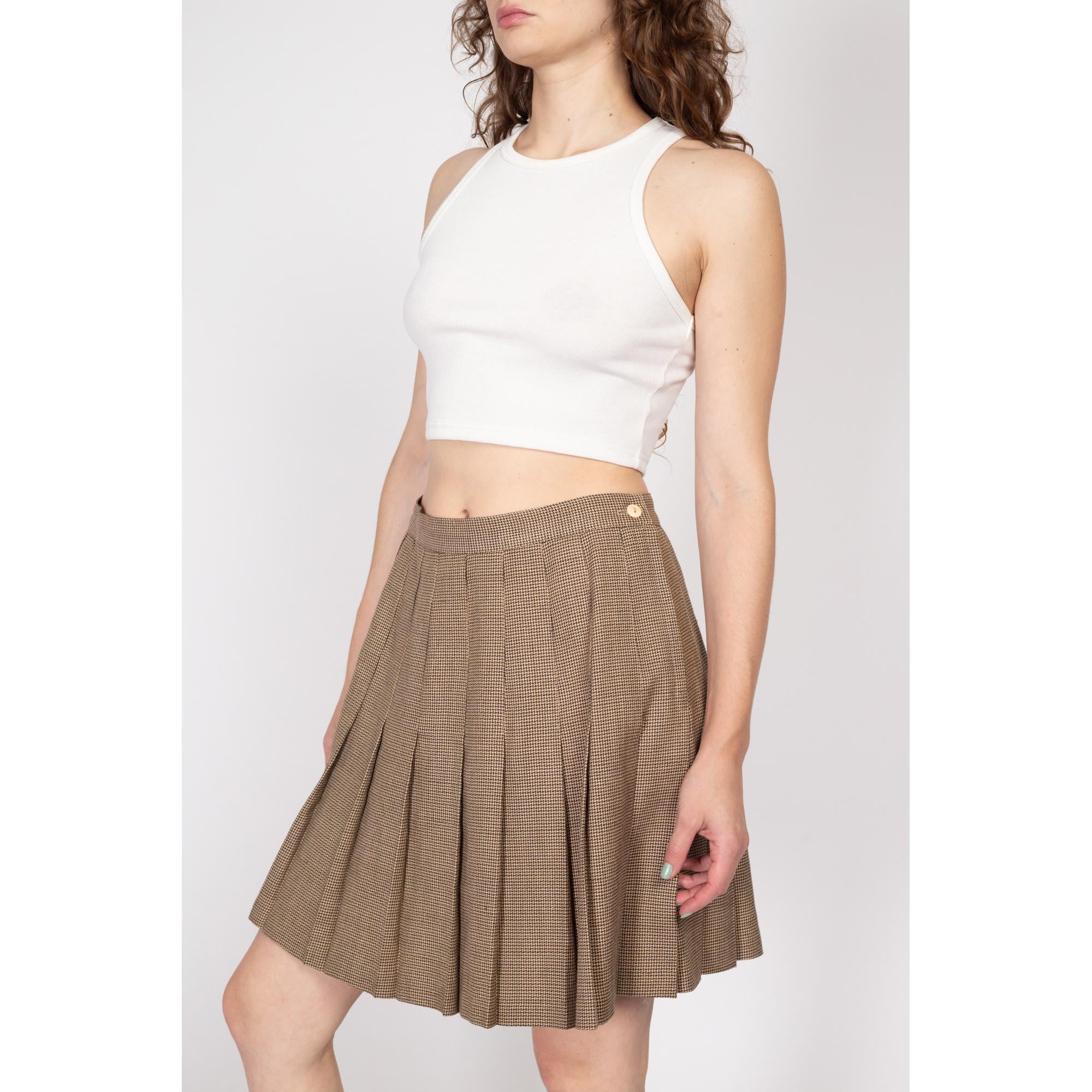 Medium 90s Zig Zag Houndstooth Pleated Mini Skirt 29