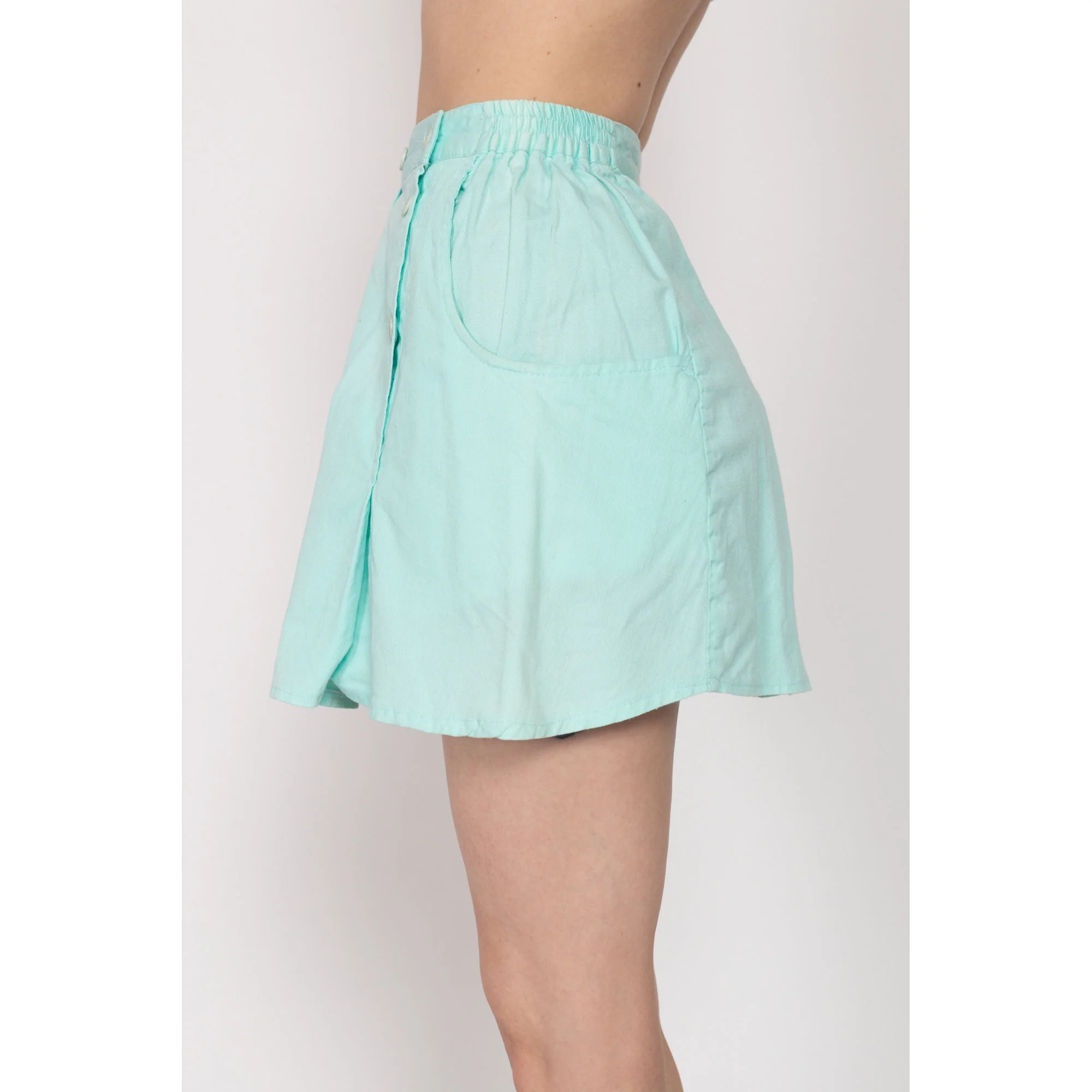 XS 80s Ellesse Aqua Blue Mini Tennis Skirt