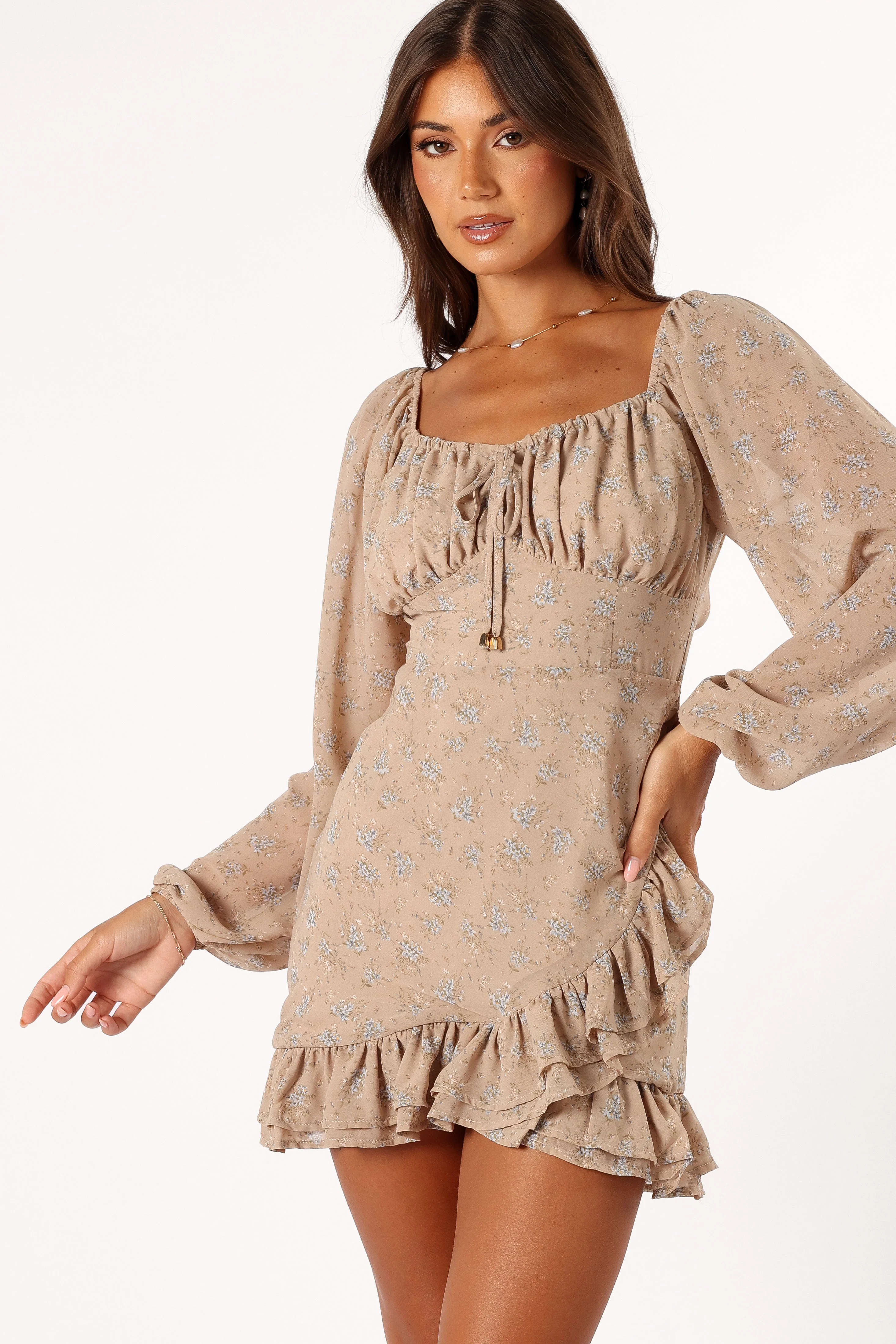 Ollive Long Sleeve Dress - Taupe