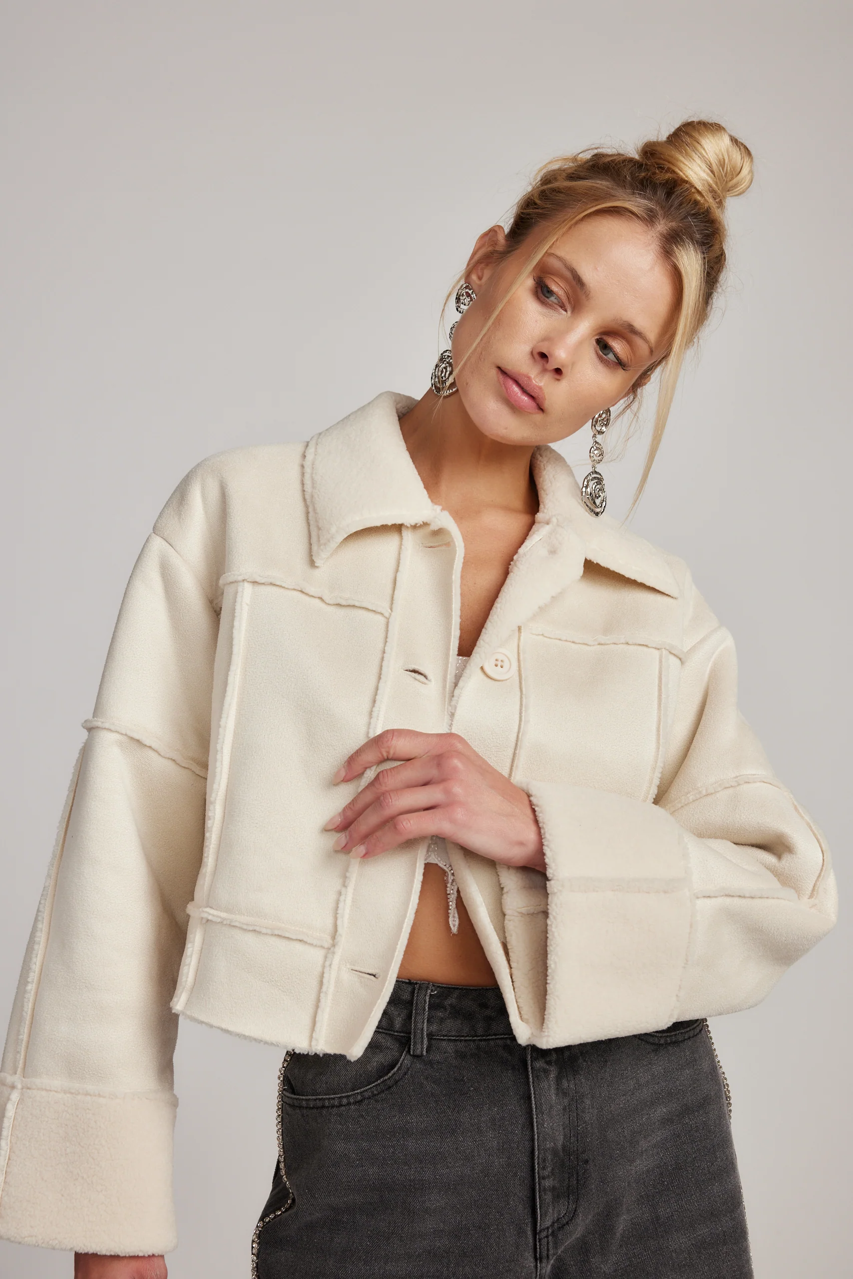Avery Cream Sherpa Jacket