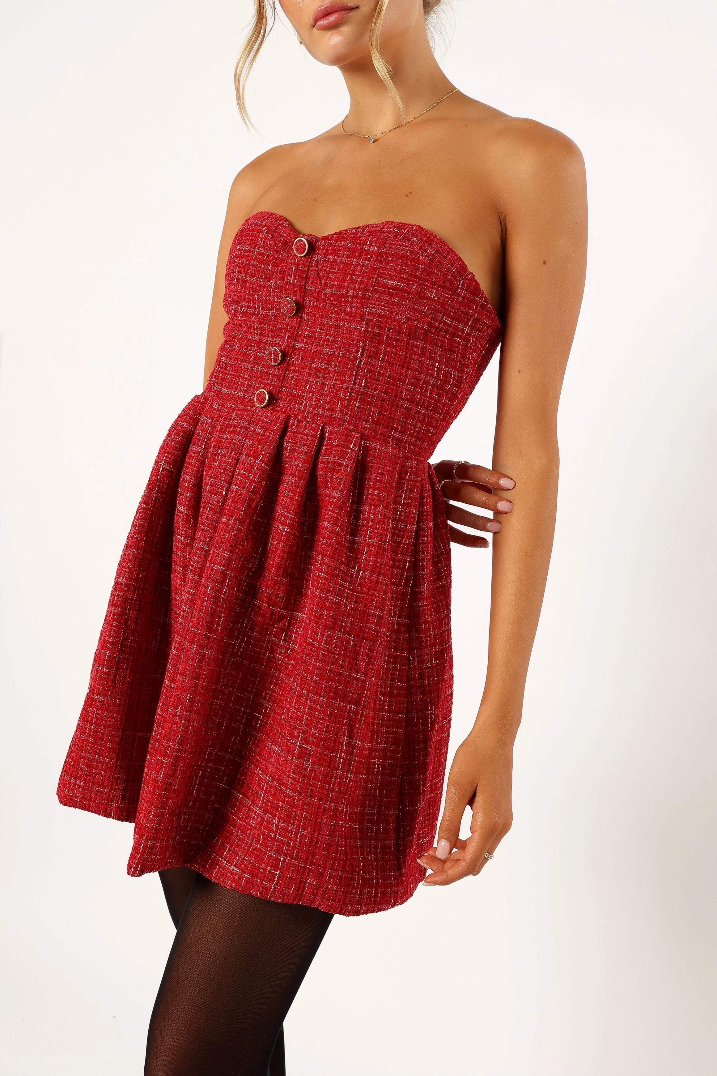 Dasher Strapless Mini Dress - Red