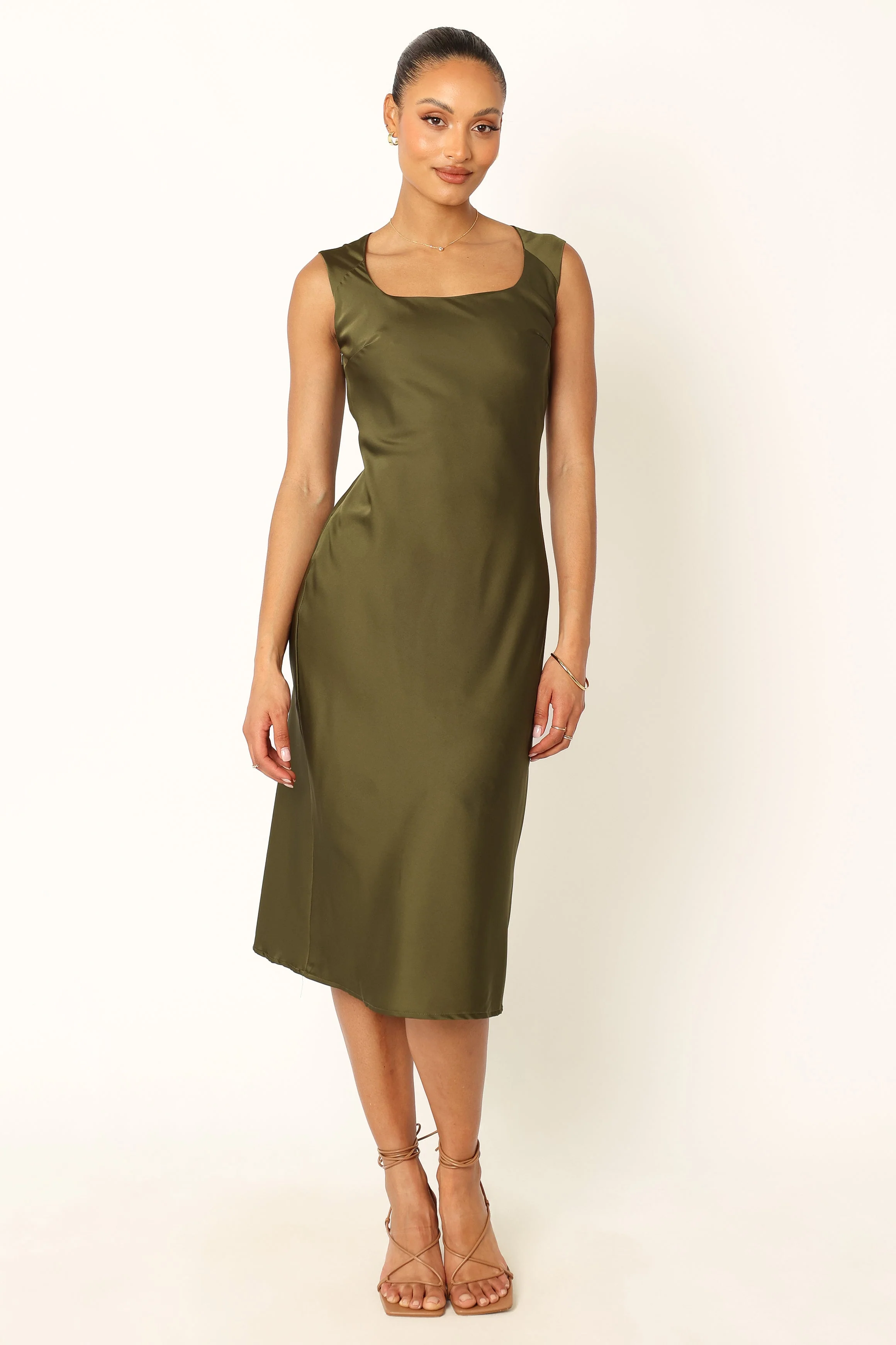 Natalia Mid Slip Dress - Olive