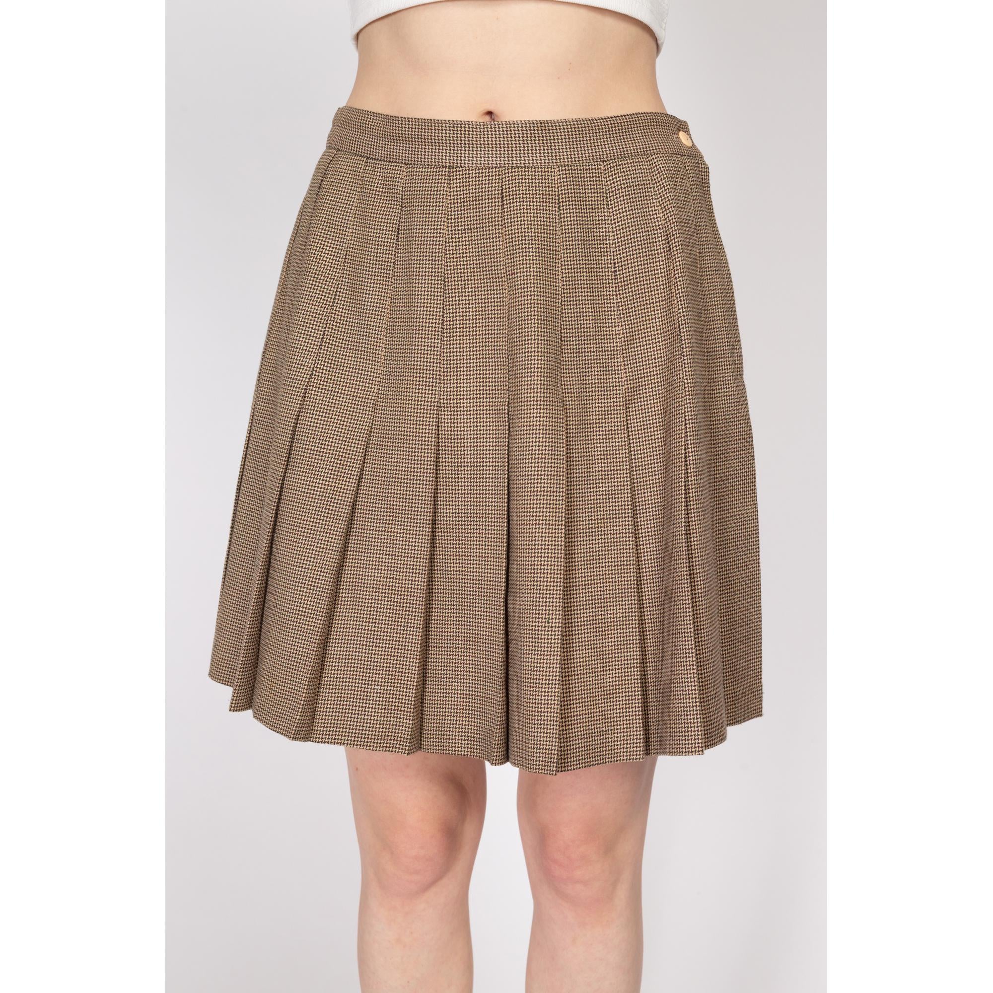 Medium 90s Zig Zag Houndstooth Pleated Mini Skirt 29