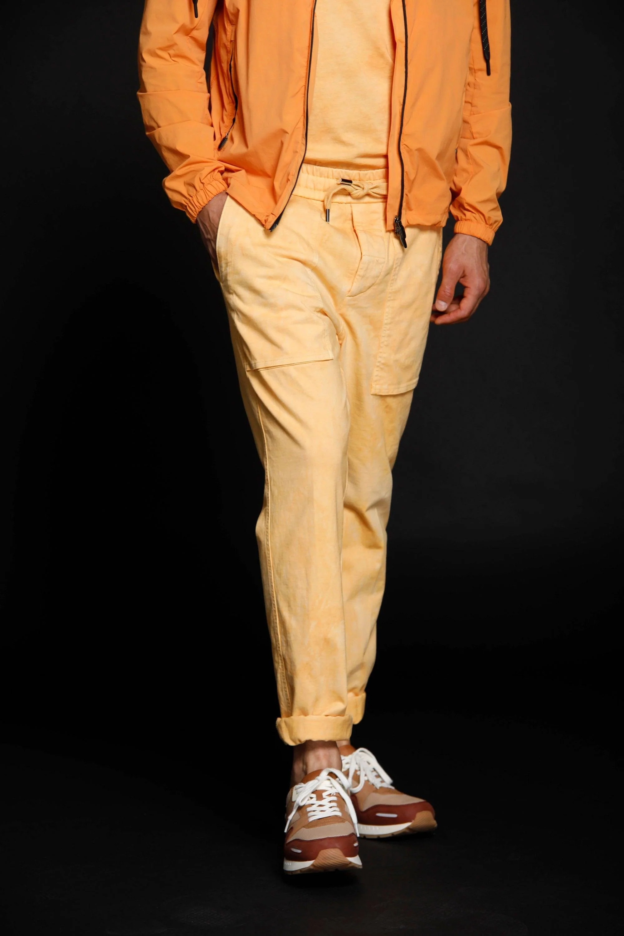 Arizona Fatigue man cargo pants in stretch jersey Logo edition carrot fit