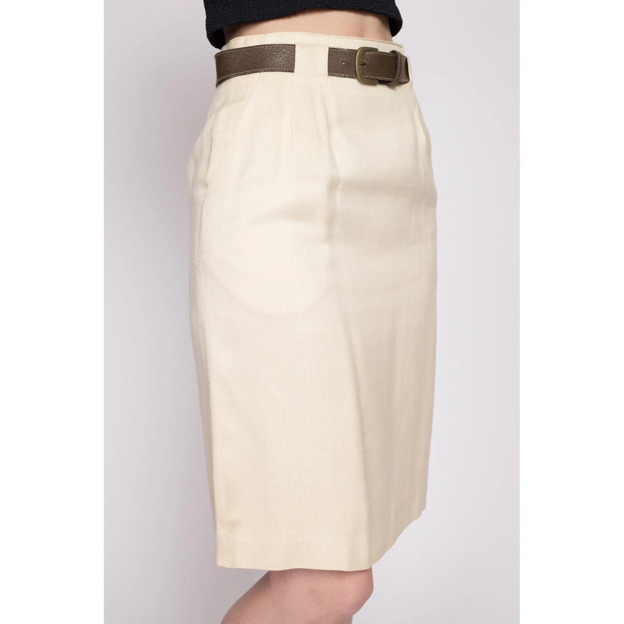 70s 80s Evan Picone Belted Skirt - Extra Small, 24.5