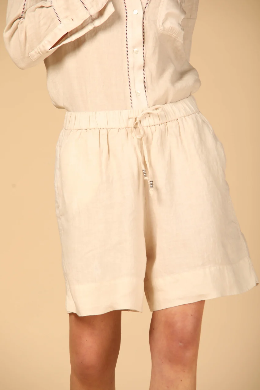 Portovenere women's chino bermuda in linen relaxed