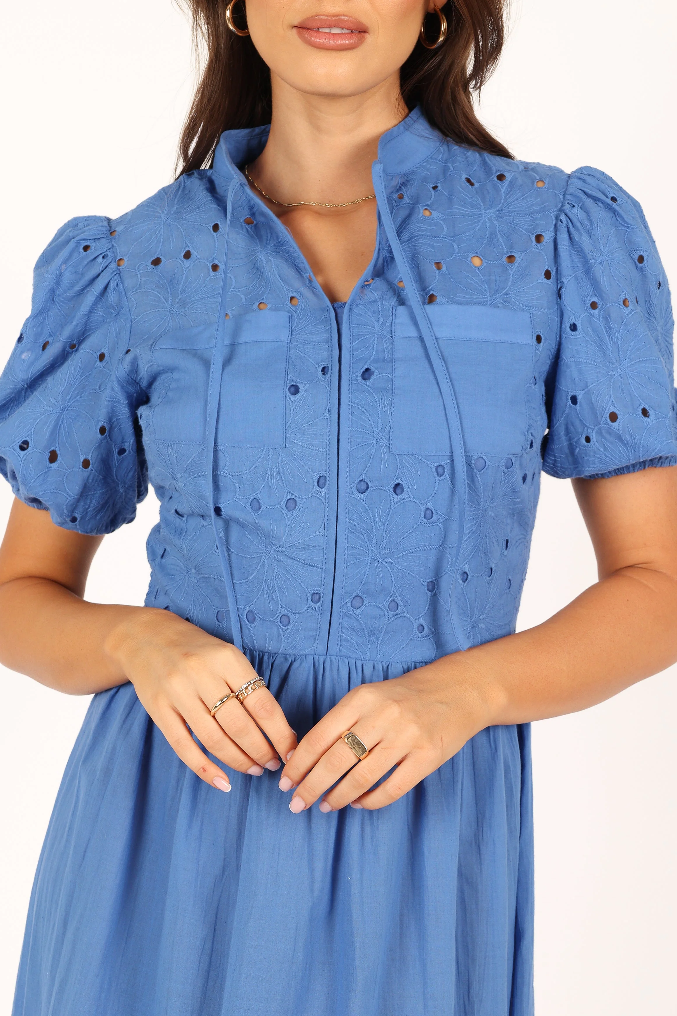 Rebekkah Midi Dress - Dusty Blue