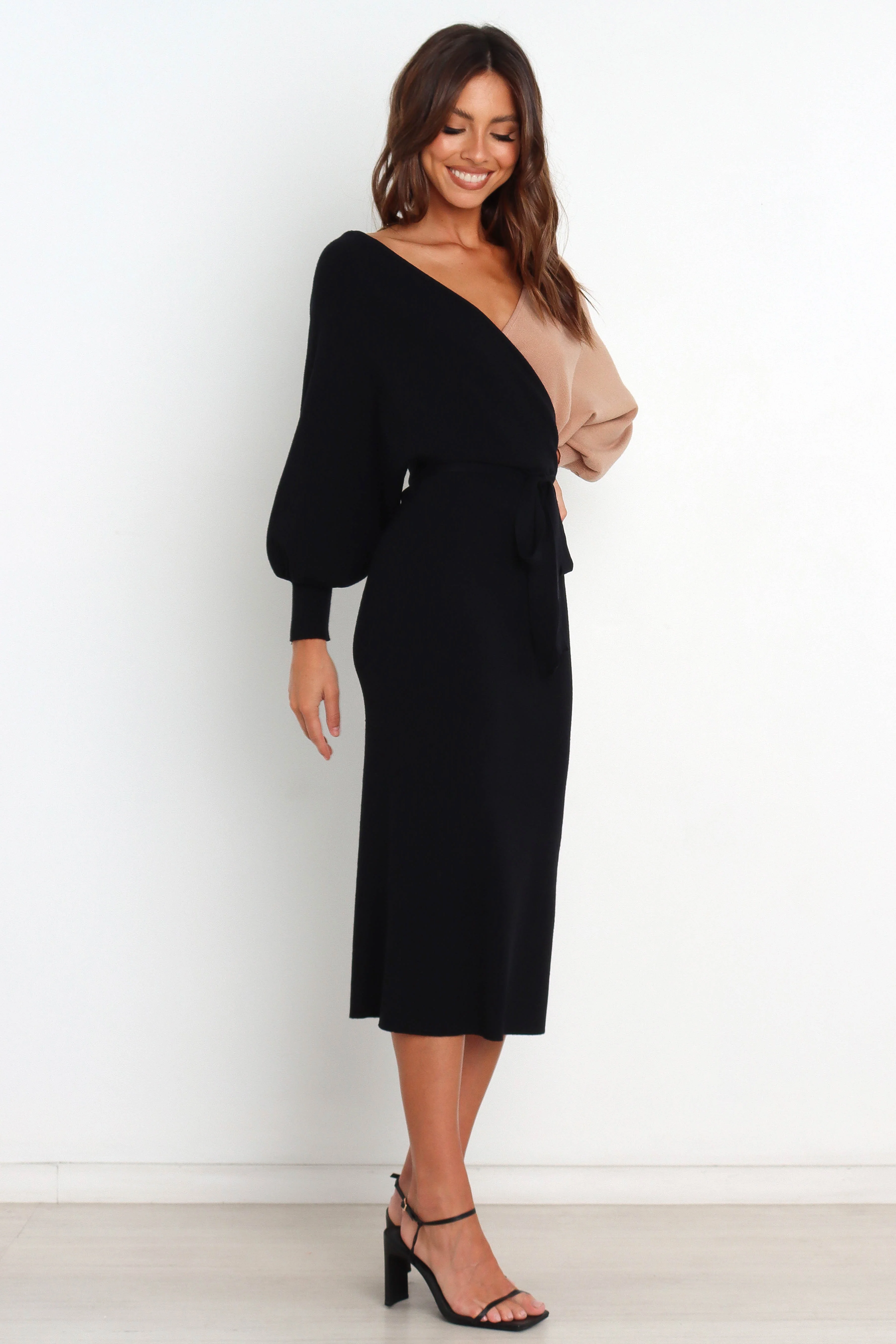 Nate Dress - Black/Beige