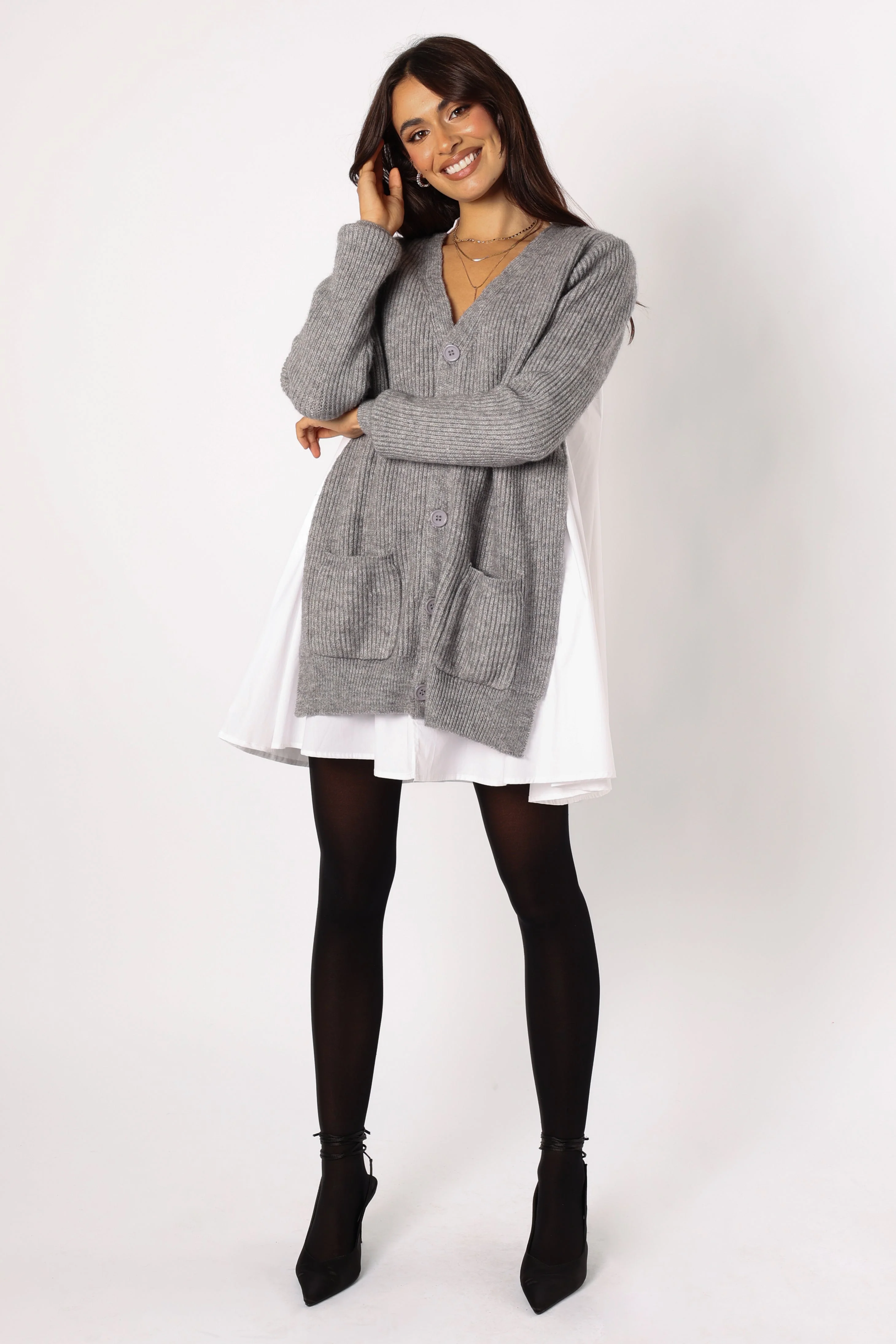 Lina Mini Dress - Grey