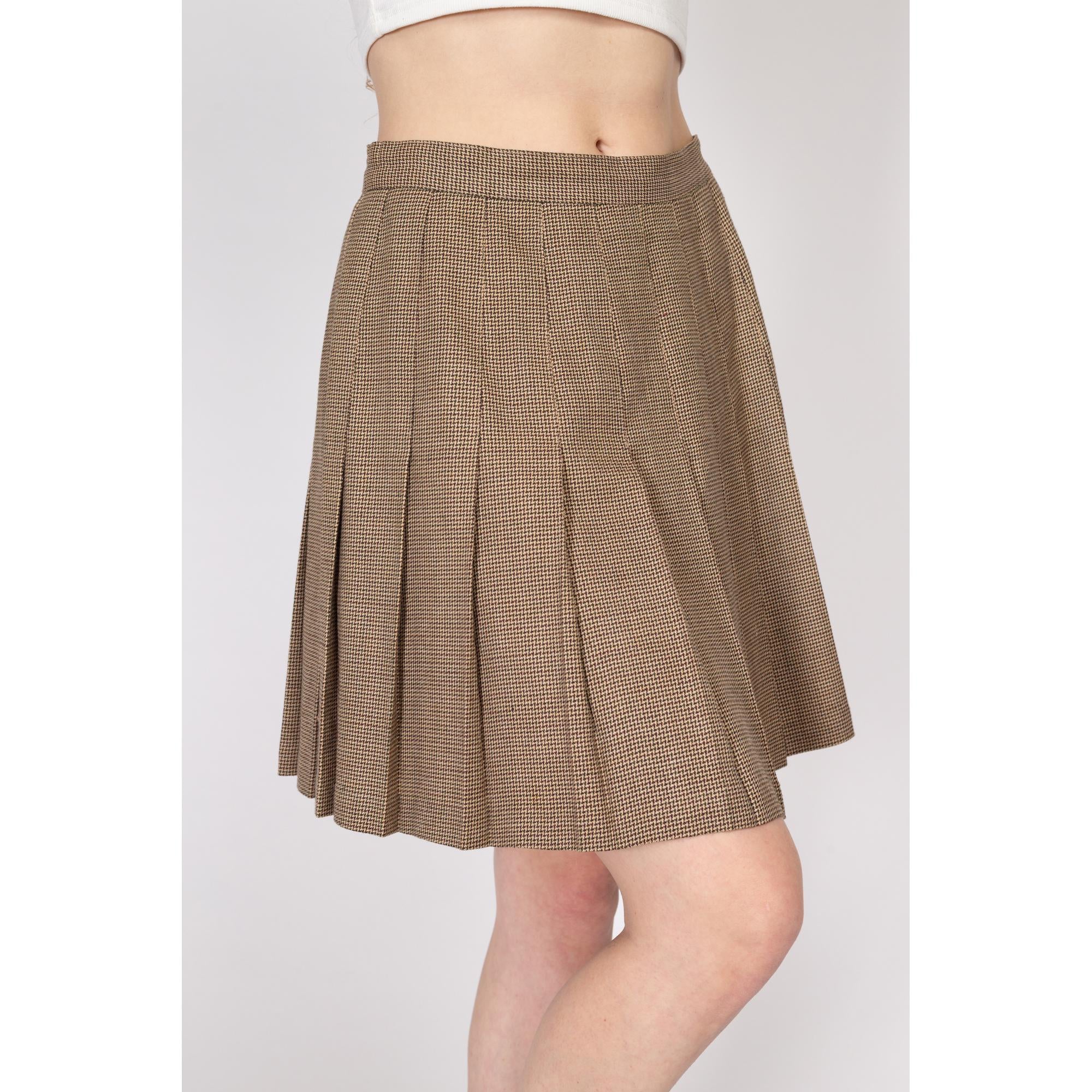 Medium 90s Zig Zag Houndstooth Pleated Mini Skirt 29