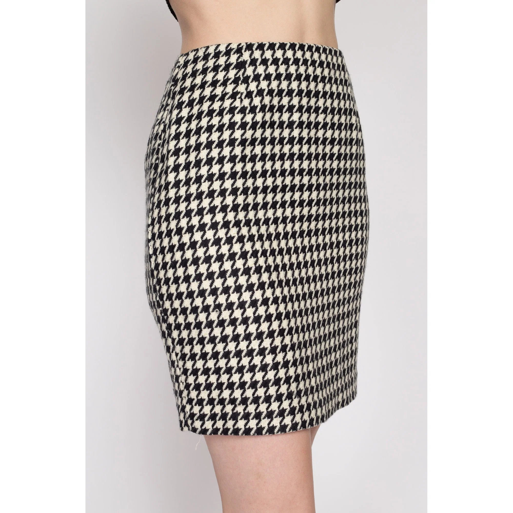 XS 90s Hugo Buscati Houndstooth Mini Skirt 24.5