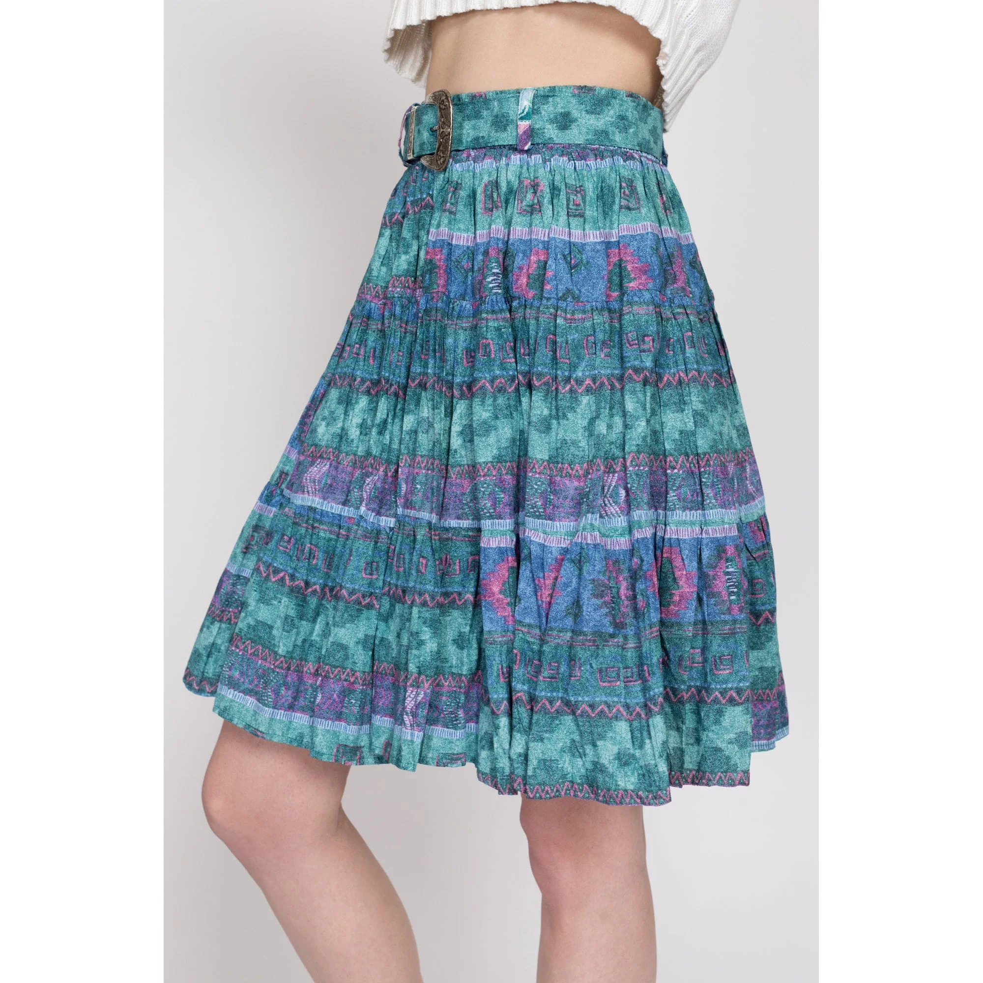 XS-Med 90s Southwestern Square Dance Skirt