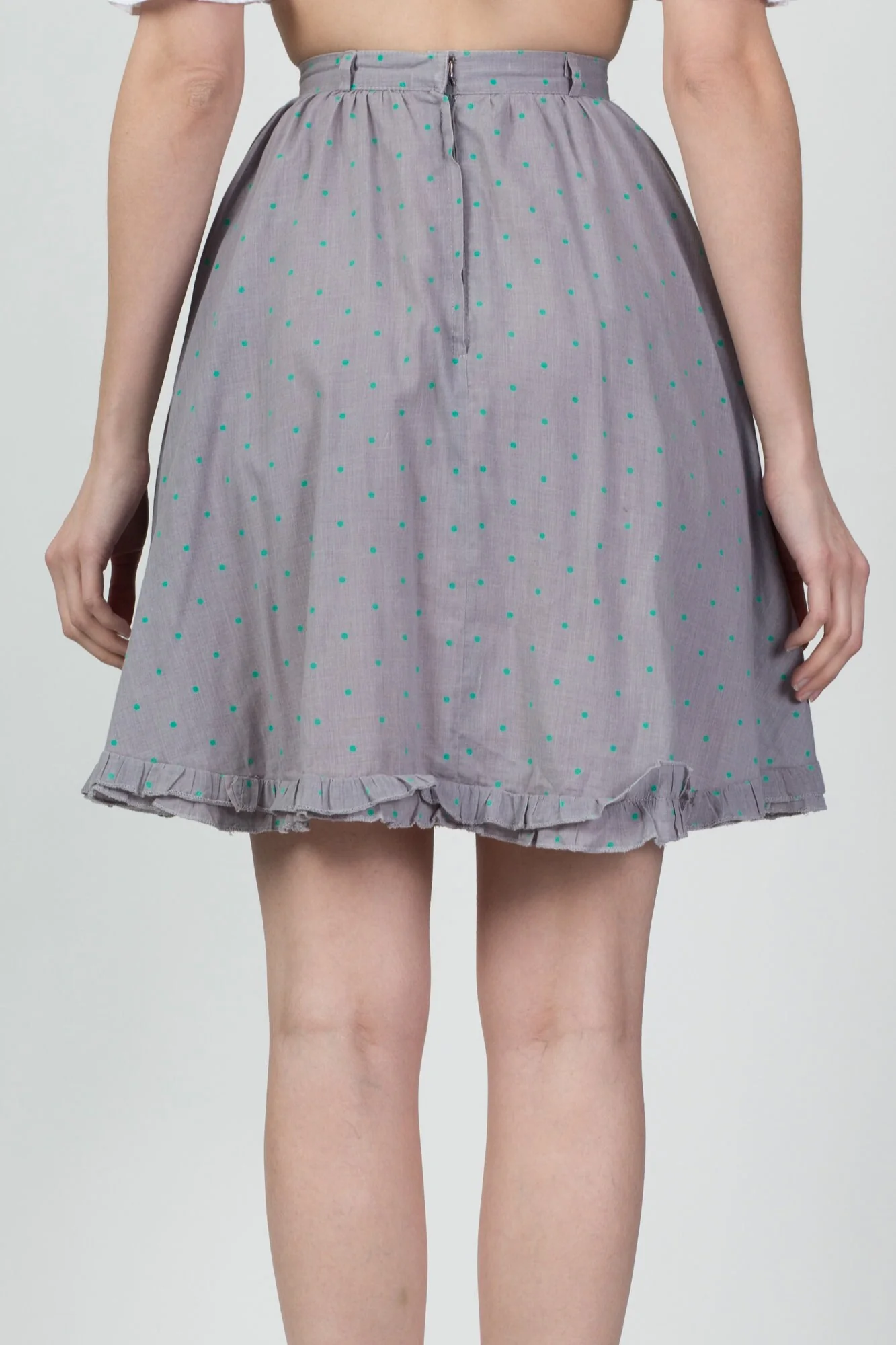 70s Polka Dot Mini Pocket Circle Skirt - XXS, 22.5