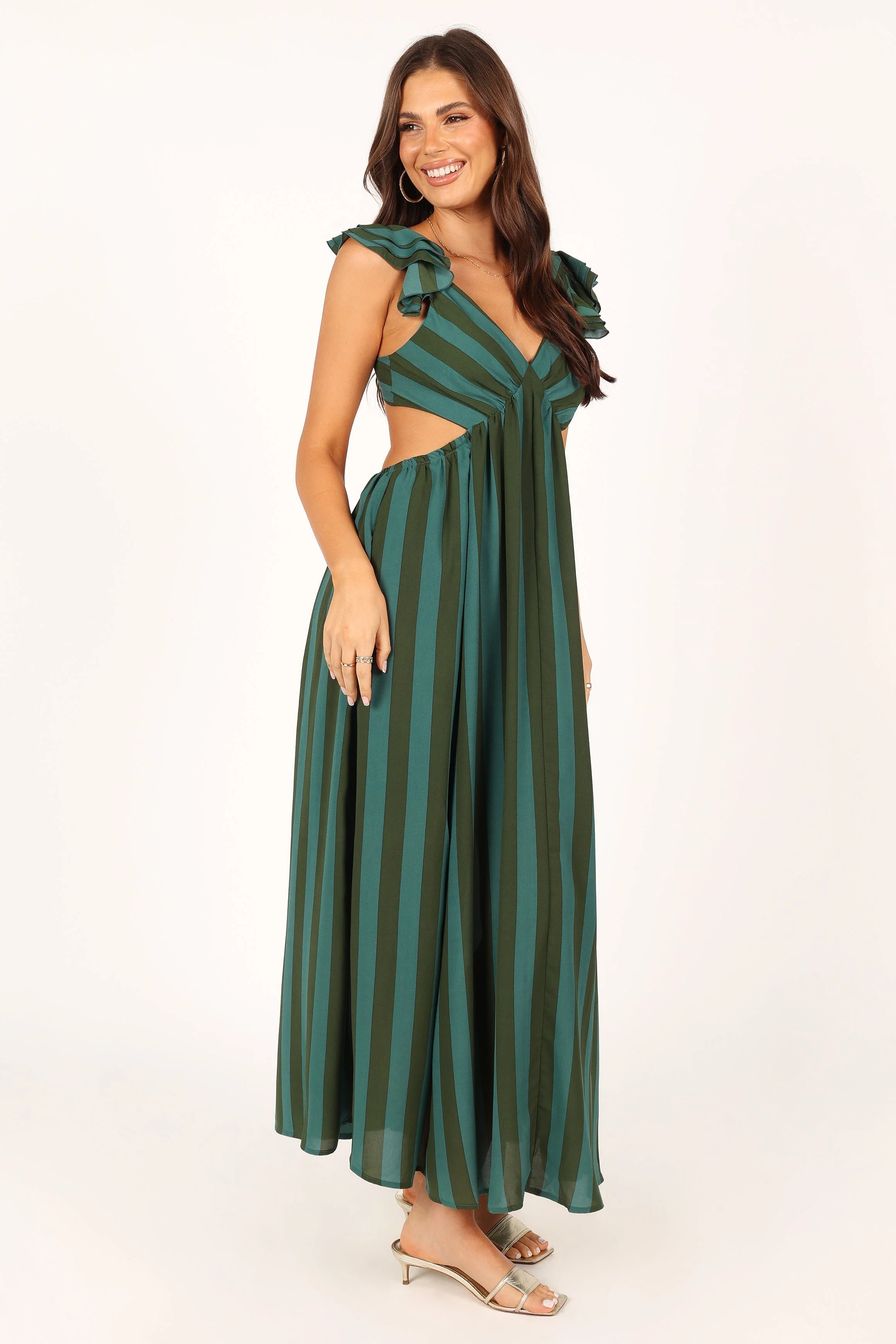 Viola Maxi Dress - Green Stripe
